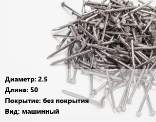 Гвоздь длинный 2.5х50 без покрытия машинный